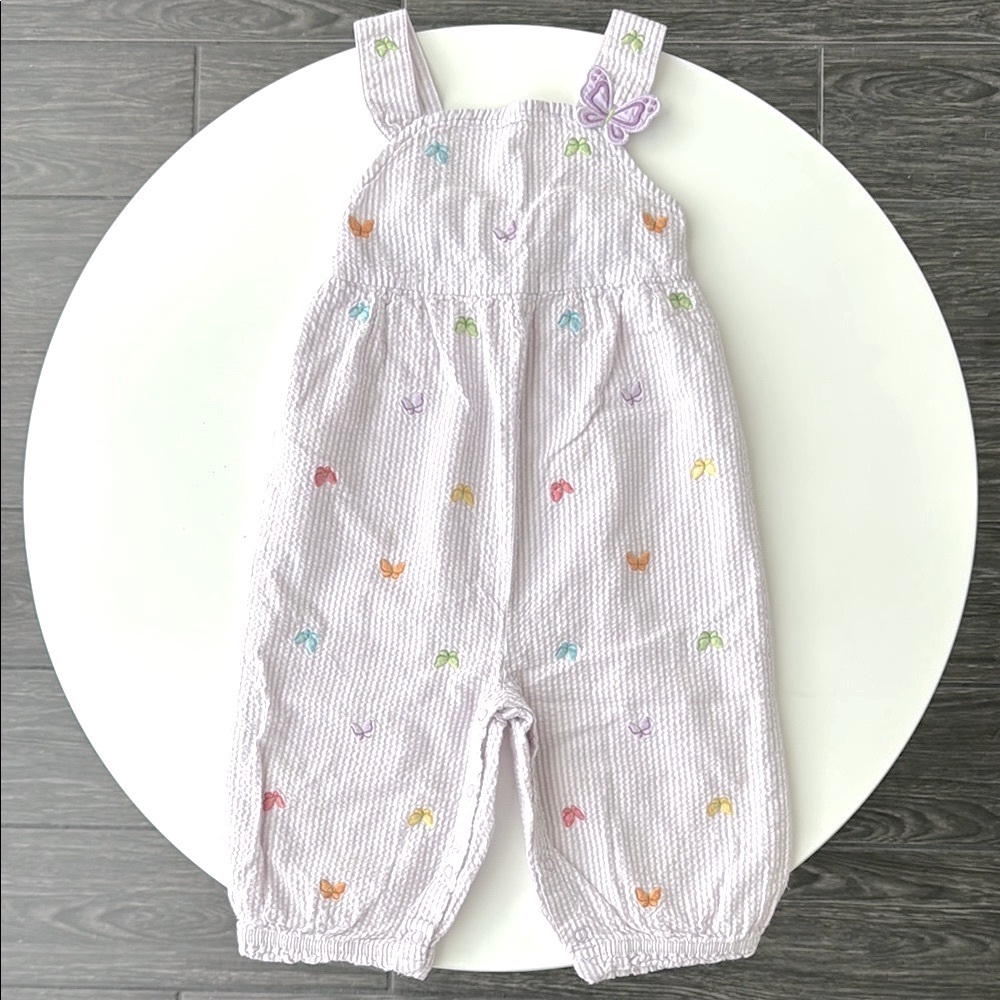 Gymboree Purple Striped Jumpsuit with Bubble Legs 2T
